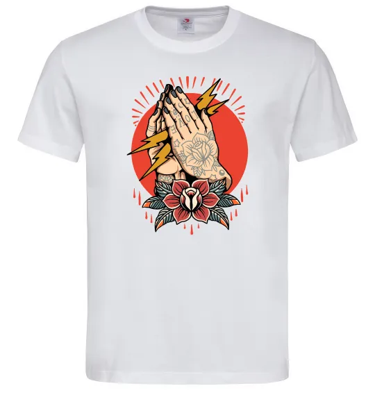 Чоловіча футболка Tattoed hands Білий фото