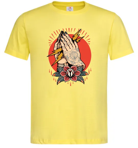 Чоловіча футболка Tattoed hands Лимонний фото