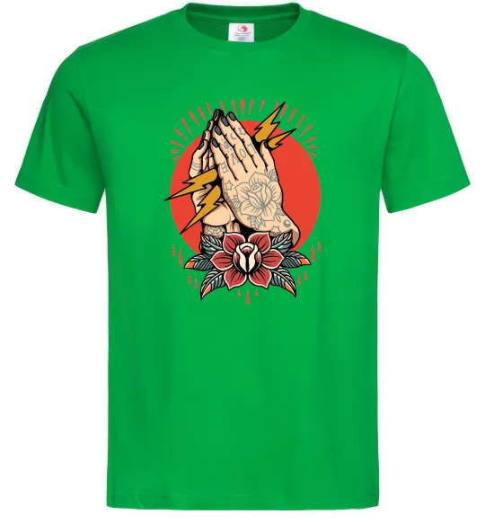 Чоловіча футболка Tattoed hands Зелений фото