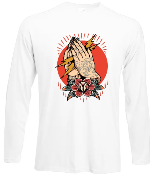 Лонгслів Tattoed hands Білий фото