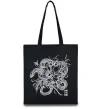 Еко-сумка Змія в квітах Чорний фото
