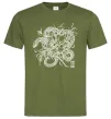 Чоловіча футболка Змія в квітах Оливковий фото