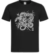 Чоловіча футболка Змія в квітах Чорний фото