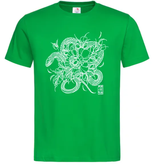 Чоловіча футболка Змія в квітах Зелений фото