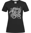 Жіноча футболка Змія в квітах Чорний фото