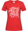 Жіноча футболка Змія в квітах Червоний фото