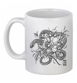 Чашка керамічна Змія в квітах