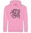 Чоловіча толстовка (худі) Змія в квітах Рожевий фото