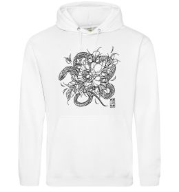 Мужская толстовка (худи) Змія в квітах