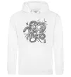 Чоловіча толстовка (худі) Змія в квітах Білий фото
