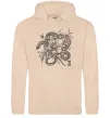 Чоловіча толстовка (худі) Змія в квітах Пісочний фото