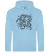 Чоловіча толстовка (худі) Змія в квітах Блакитний фото
