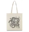 Еко-сумка Змія в квітах Бежевий фото