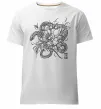 Чоловіча преміум футболка Змія в квітах Білий фото