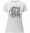 Жіноча преміум футболка Змія в квітах Білий фото