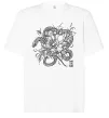Футболка Оверсайз Змія в квітах Білий фото