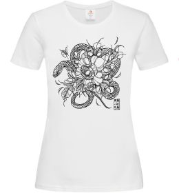 Женская футболка Змія в квітах