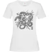 Жіноча футболка Змія в квітах Білий фото
