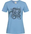 Жіноча футболка Змія в квітах Блакитний фото