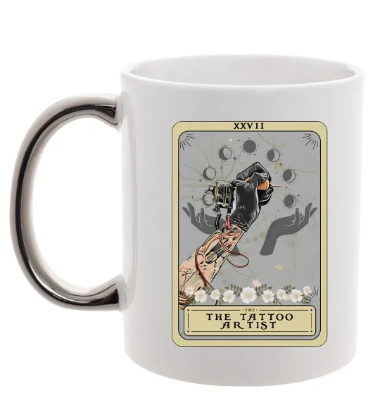 Чашка з кольоровою ручкою The tattoo artist taro Срібло фото