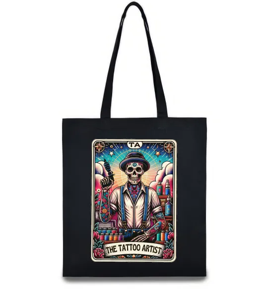 Еко-сумка Tattoo artist skull Чорний фото