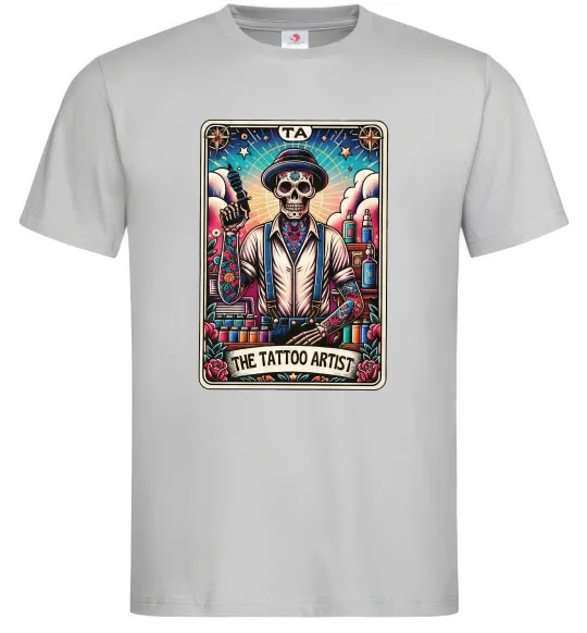 Чоловіча футболка Tattoo artist skull Сірий фото