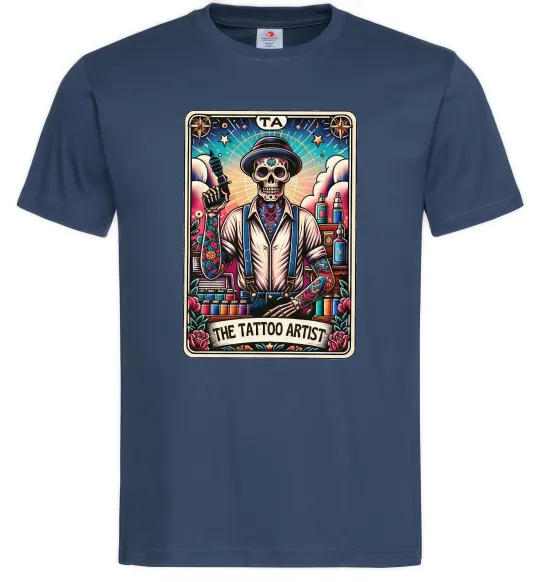 Чоловіча футболка Tattoo artist skull Темно-синій фото