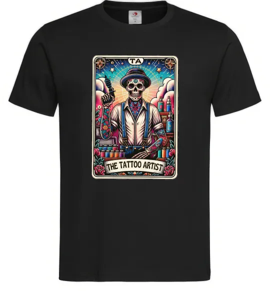 Чоловіча футболка Tattoo artist skull Чорний фото