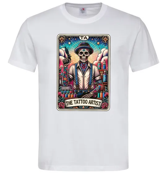 Чоловіча футболка Tattoo artist skull Білий фото