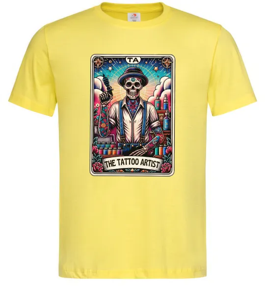 Чоловіча футболка Tattoo artist skull Лимонний фото