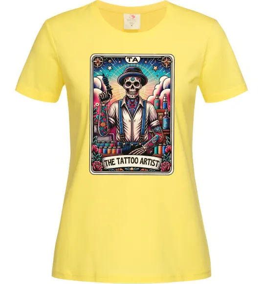 Жіноча футболка Tattoo artist skull Лимонний фото