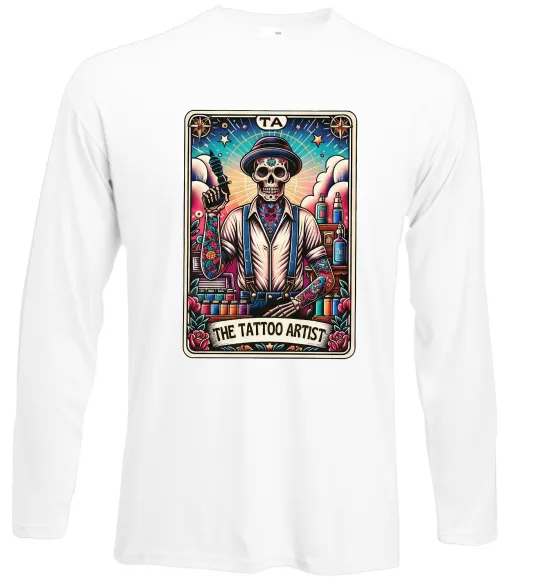 Лонгслів Tattoo artist skull Білий фото
