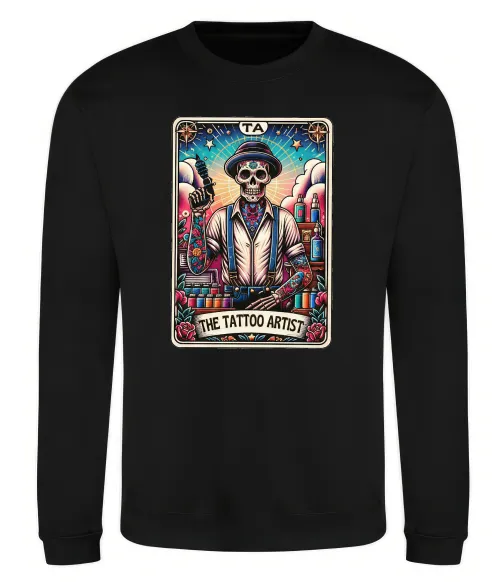 Світшот Tattoo artist skull Чорний фото