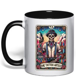 Чашка з кольоровою ручкою Tattoo artist skull