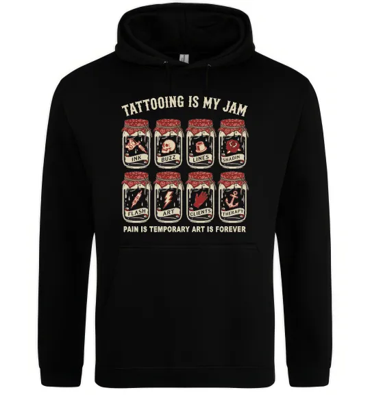 Жіноча толстовка (худі) Біль тимчасовий мистецтво вічне Чорний фото