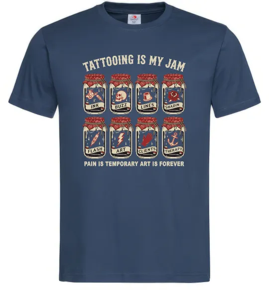 Чоловіча футболка Біль тимчасовий мистецтво вічне Темно-синій фото