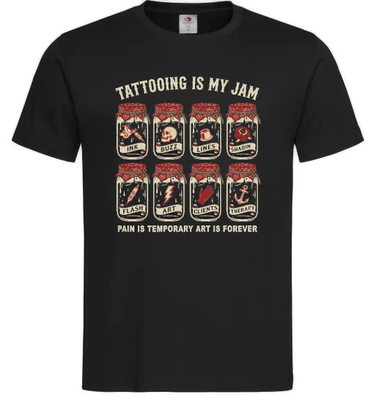 Чоловіча футболка Біль тимчасовий мистецтво вічне Чорний фото