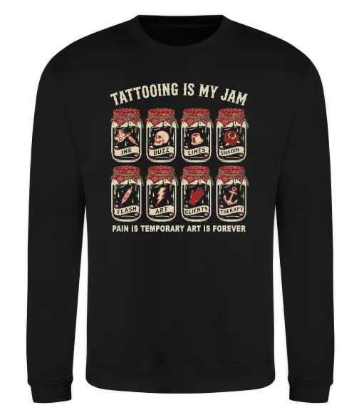 Світшот Біль тимчасовий мистецтво вічне Чорний фото