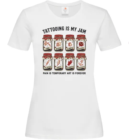 Жіноча футболка Біль тимчасовий мистецтво вічне Білий фото