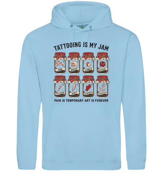 Чоловіча толстовка (худі) Біль тимчасовий мистецтво вічне Блакитний фото