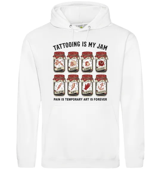 Жіноча толстовка (худі) Біль тимчасовий мистецтво вічне Білий фото