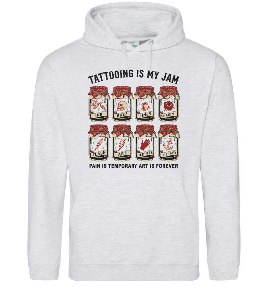 Жіноча толстовка (худі) Біль тимчасовий мистецтво вічне Сірий меланж фото