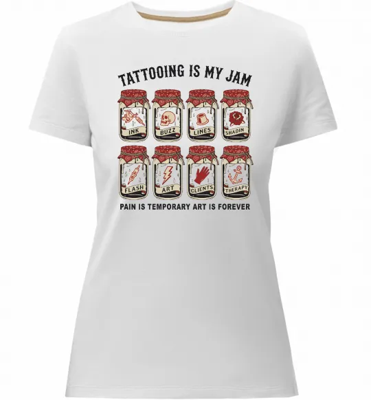 Жіноча преміум футболка Біль тимчасовий мистецтво вічне Білий фото