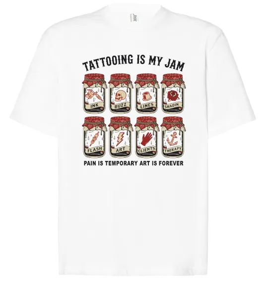 Футболка Оверсайз Біль тимчасовий мистецтво вічне Білий фото