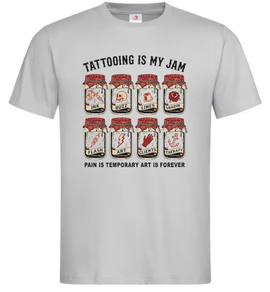 Чоловіча футболка Біль тимчасовий мистецтво вічне Сірий фото