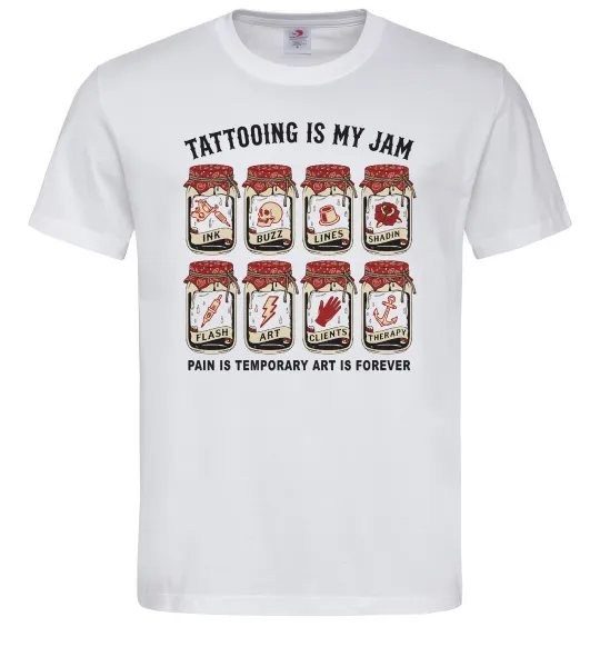 Чоловіча футболка Біль тимчасовий мистецтво вічне Білий фото