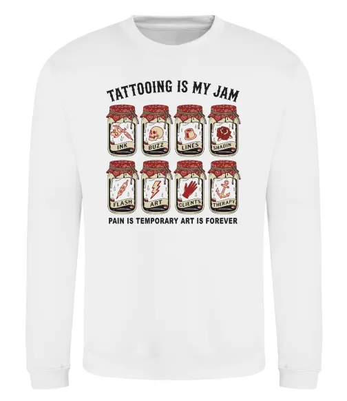 Світшот Біль тимчасовий мистецтво вічне Білий фото