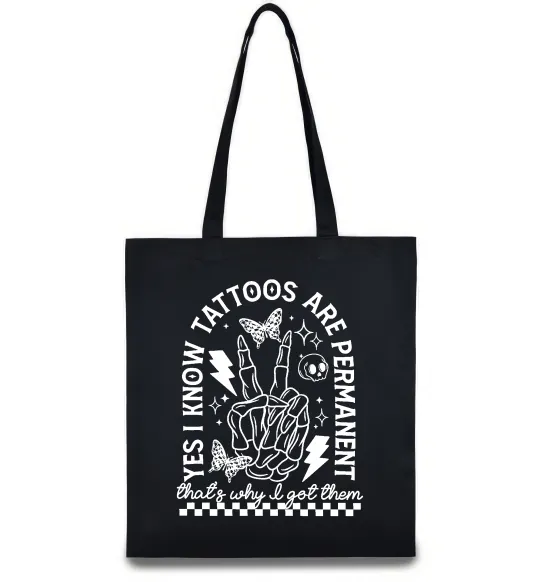 Еко-сумка Tattoos are permanent Чорний фото