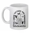 Чашка керамічна Tattoos are permanent Білий фото