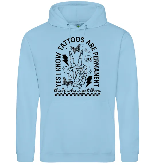 Жіноча толстовка (худі) Tattoos are permanent Блакитний фото